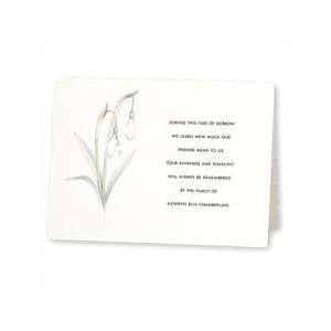  White Sympathy Note with Snowdrop Flowers