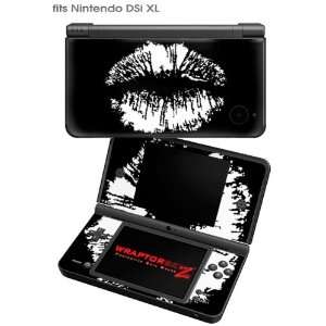  Nintendo DSi XL Skin   Big Kiss White on Black by 