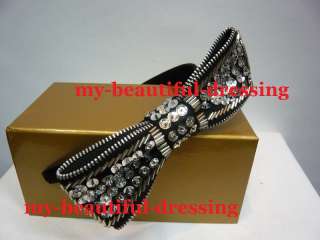  number mw00 6828 item name black satin sequined headband size one 