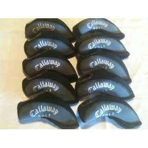 10pcs :2 Tone Golf Iron Head Covers for Callaway Iron Neoprene Black 
