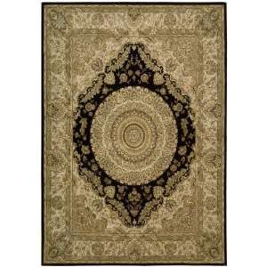  Nourison 2000 Black Traditional Medallion 86 x 116 Rug 