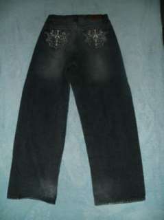 BROOKLYN XPRESS mens 31x30.5 distress BAGGY jeans  