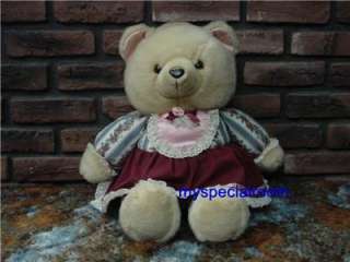 1991 FEMALE TAN MAROON KMART CHRISTMAS BEAR K MART  