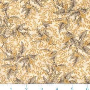  45 Wide Vintage Nouveau Leaves Honey Fabric By The Yard 