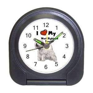  I Love My West Highland Terrier Westie Travel Alarm Clock 