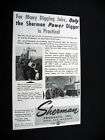 Sherman Power Digger excavator trencher 1953 print Ad
