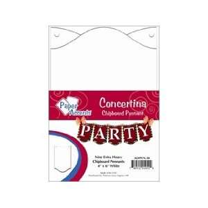   Chipboard Pennants Concertina 4x 6 White 9pc Arts, Crafts & Sewing