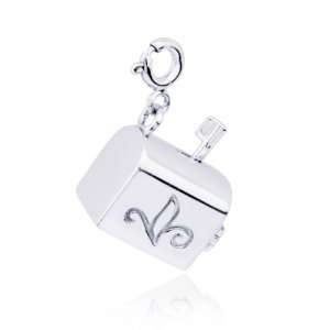  Platinum Plated Sterling Silver Mailbox Charm: Jewelry