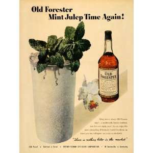   Ad Mint Julep Old Forester Brown Forman Alcohol   Original Print Ad