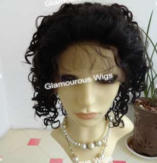 Lace Front 100% Indian Remy Human Hair Wig 12 Curly Asinae  