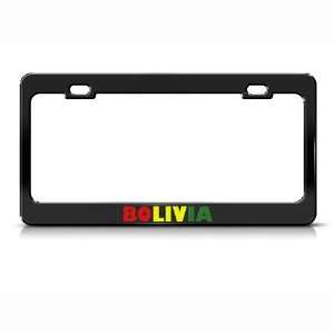  Bolivia Flag Country Metal license plate frame Tag Holder 