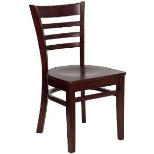   Mahogany Finished Ladder Back Wooden Restaurant Chair: Home & Kitchen
