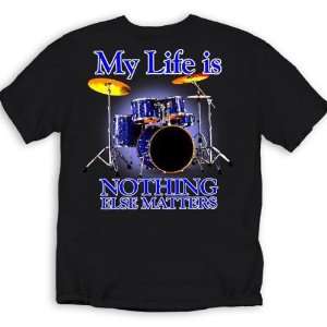  My Life is Drums T Shirt (Black): Sports & Outdoors