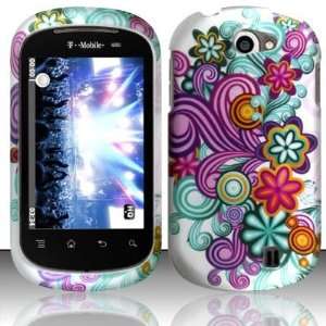  Rubberized purple/blue flowers design phone case for the 