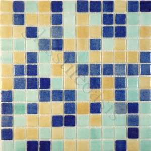   Blue Eco Glass Mosaic Blends Glossy Glass Tile   14638 Home