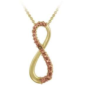   and Rose Gold over Silver Champagne Diamond Infinity Necklace: Jewelry