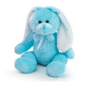   Soft Plush 15 Blue Bunny Rabbit with Sheer Blue Ribbon Toys & Games