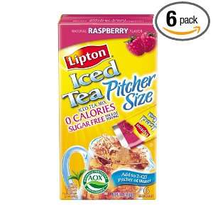 Lipton, Pitcher Size Iced Tea Powdered Mix with Natural Raspberry 