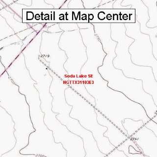   Topographic Quadrangle Map   Soda Lake SE, Texas (Folded/Waterproof