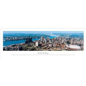 Framed Detroit, Michigan Panoramic Picture Photograph:  