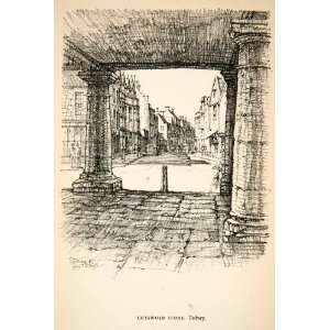  1950 Print Cotwold Stone Cityscape Tetbury 