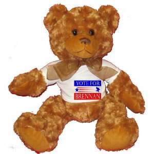  VOTE FOR BRENNAN Plush Teddy Bear with WHITE T Shirt Toys 