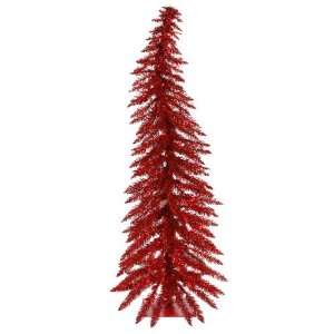  4 Pre Lit Red Whimsical Christmas Tree