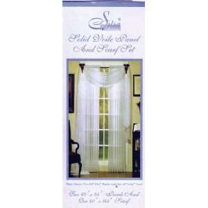  Voile Ivory Panel and Scarf Set NEW: Home & Kitchen