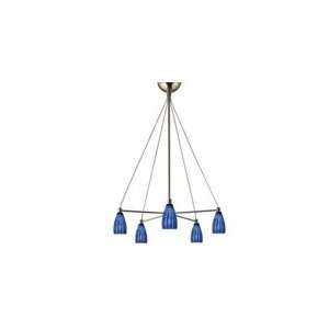  Hampstead Lighting   2302  BOJO 5 DN CHAND. ZEBRA BLUE 