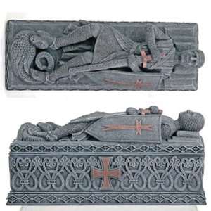  Templar on Coffin Box Figurine  Cold Cast Resin   4 