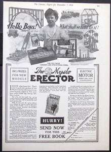 1914 GILBERT Mysto Erector Set Toys magazine Ad s1629  