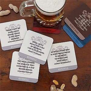  Fathers Day Gifts   Personalized Coaster Set   Famous Quotes 