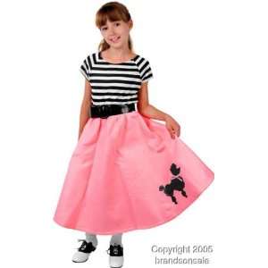   50s Pink Ladies Poodle Dress Costume (SizeLarge 10 12) Toys & Games