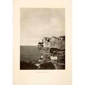  1923 Print Les Falaises Bonifacio Corsica France Cityscape 