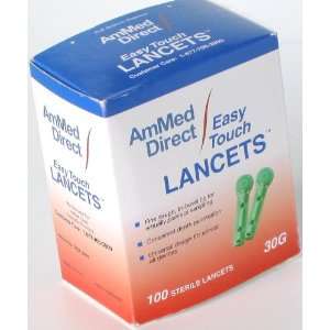  100 AmMed Direct Easy Touch 30G Lancets   1 Box of 100 