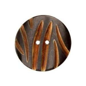  Genuine Horn Button 1 3/8 Boracay Brown/Black By The 