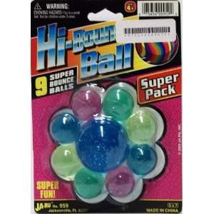  Hi Bounce Balls   Super Pack of 9 balls   Various Colors 