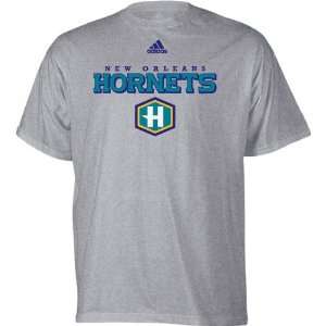  New Orleans Hornets Grey adidas True T Shirt Sports 
