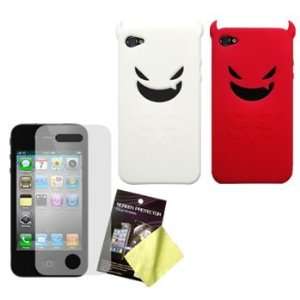  Two Devil Demon Silicone Cases / Skins / Covers (White, Red 
