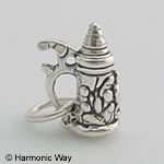 Sterling Silver 3D Beer Stein Tankard Charm ~ Tiny  