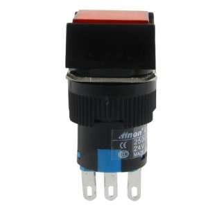 Red Square Cap Momentary 1NO 1NC Momentary Push Button Switch