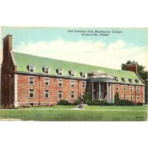   Postcard Ann Rutledge Hall   MacMurray College   Jacksonville Illinois