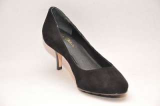 NEW COLE HAAN Air Talia Mid Pump Black Suede Heel Womens Shoes 7 M 