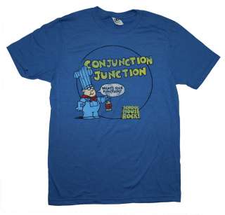 Schoolhouse Rock Blue Conjunction Junction Classic Cartoon Soft T 