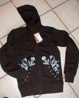 Ariat sweatshirt hooded zip Tivoli black w blue s, med  