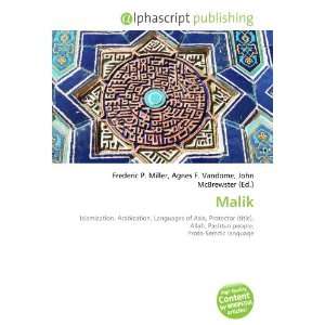  Malik (9786132738035): Books