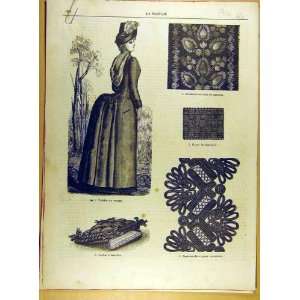   1885 Ladies Fashion Embroidery Sewing Chemise French