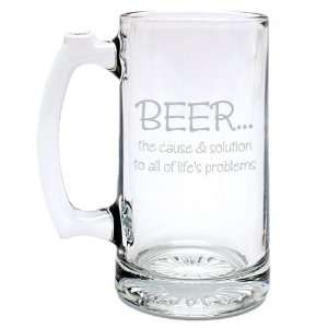  Cause & Solution 25oz. Beer Mug: Kitchen & Dining