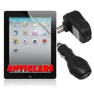   USB Car Charger Adapter + Anti Glare Screen Protector for Apple Ipad