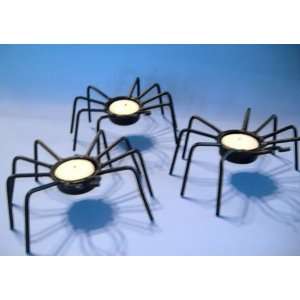  Set 3 Halloween Spider Votive Candle Holders